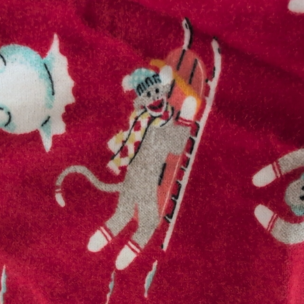 Nick & Nora Sock Monkey Pajama Set Size M - Picture 7 of 8